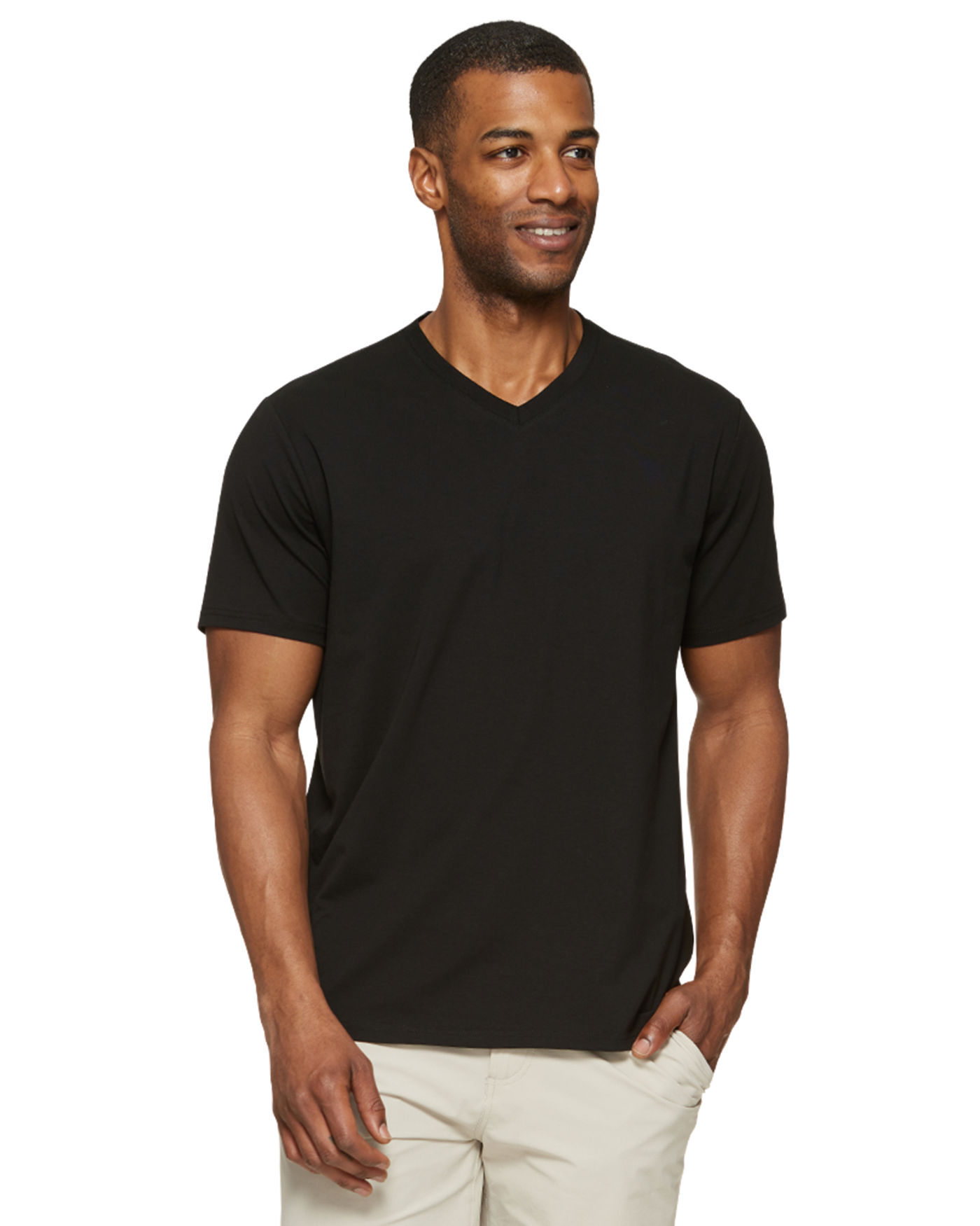ESSENTIAL STRETCH COMFORT V-NECK TEE