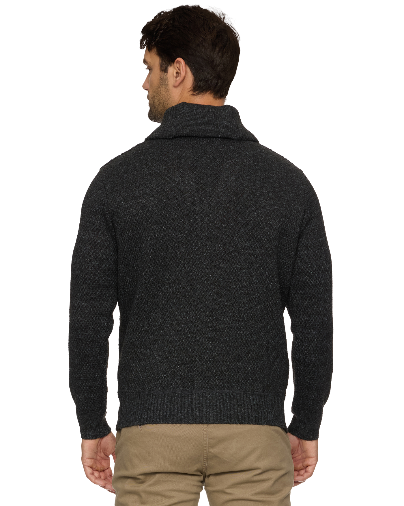 RHINELAND FLEECE-LINED SHAWL COLLAR CARDIGAN