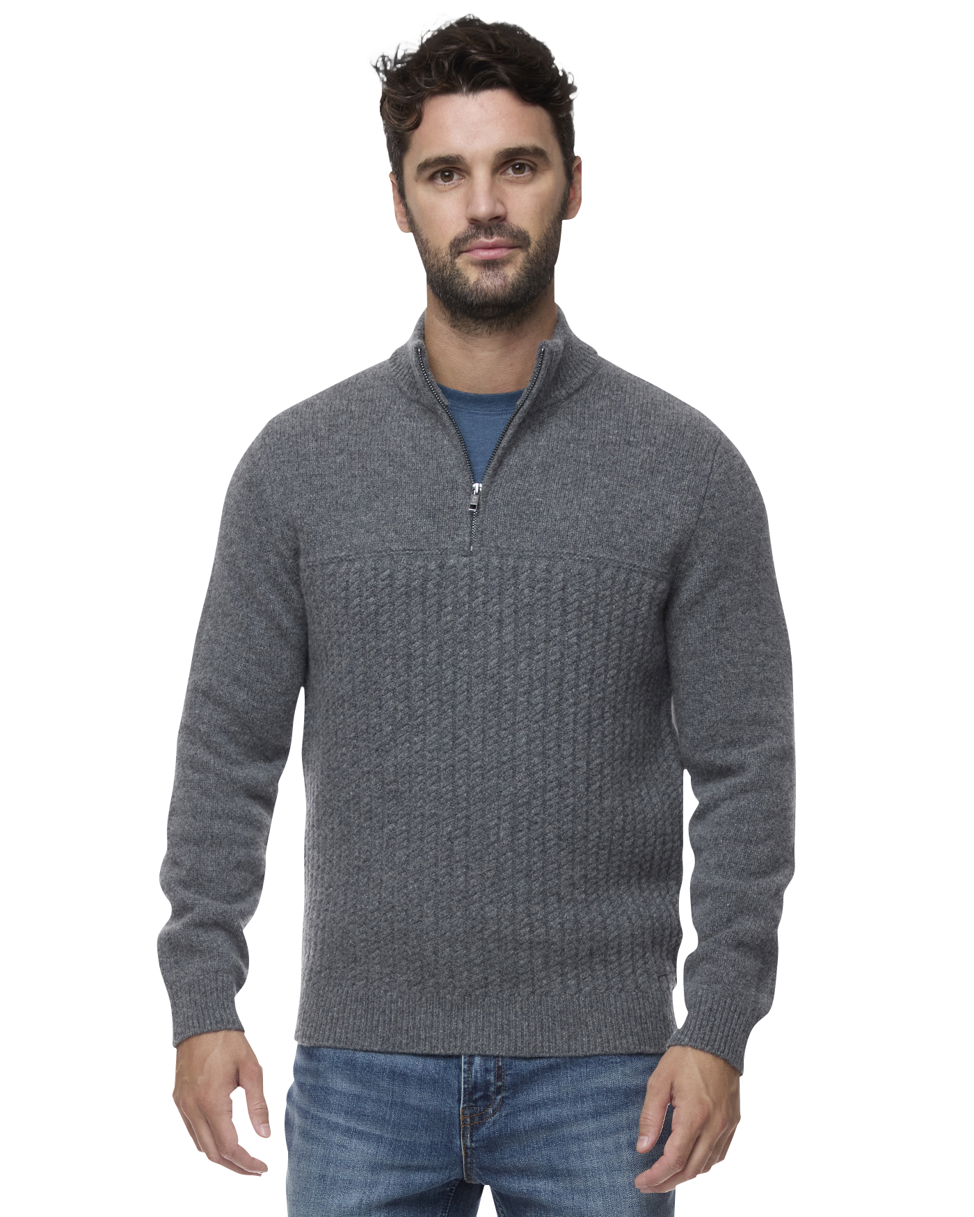 WOODLAND MERINO WOOL 1/4-ZIP SWEATER