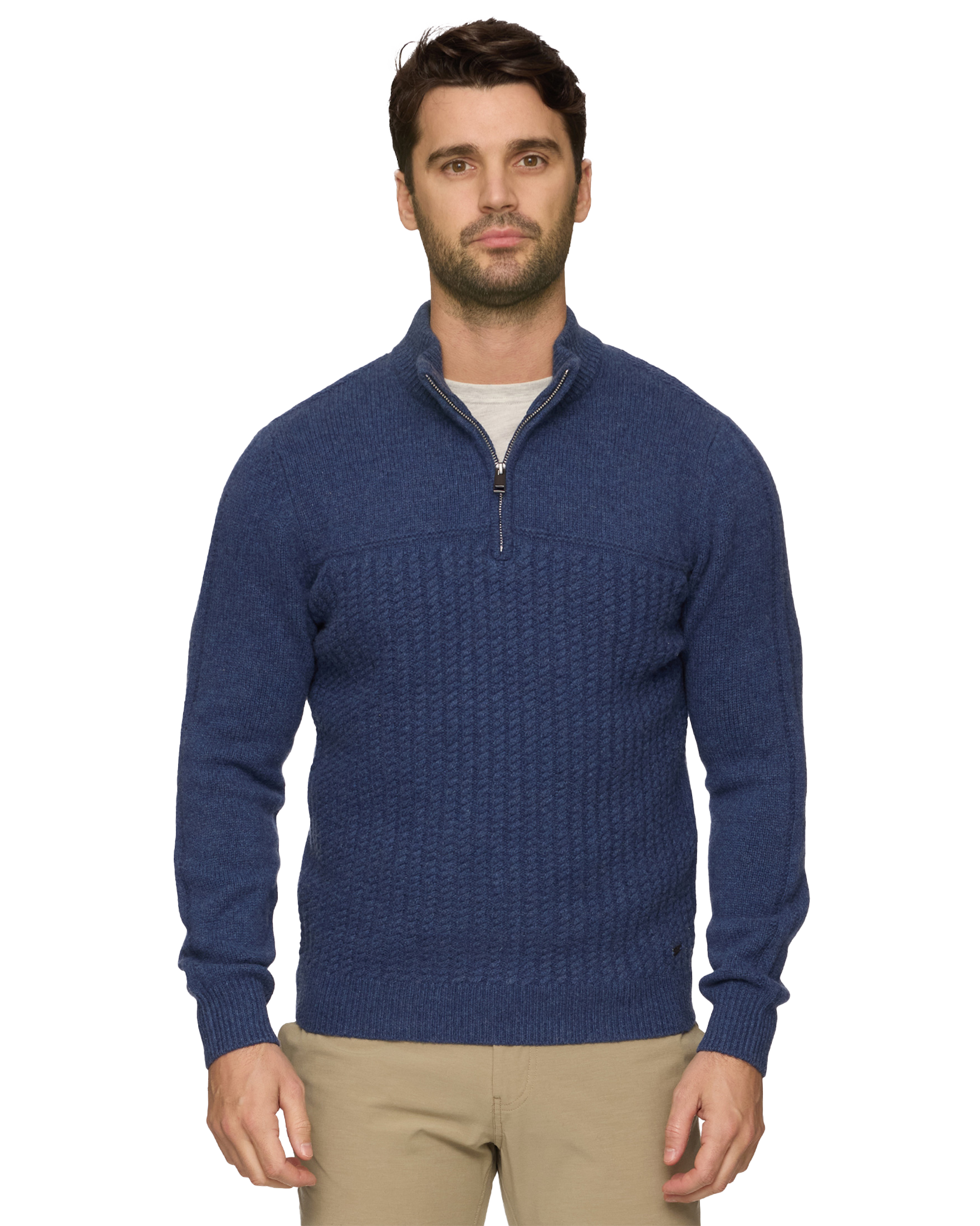 WOODLAND MERINO WOOL 1/4-ZIP SWEATER