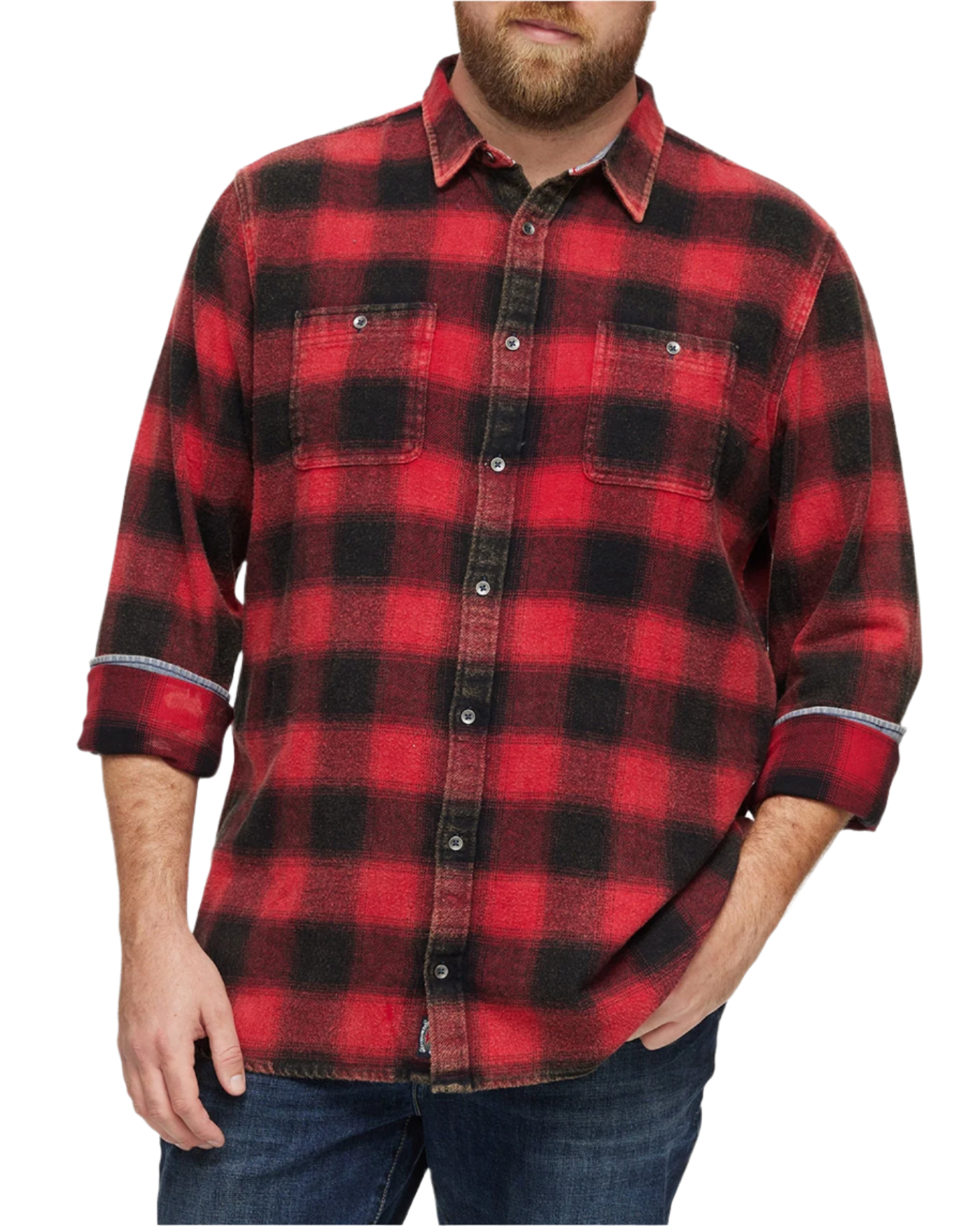SHAW VINTAGE WASHED FLANNEL SHIRT BIG & TALL