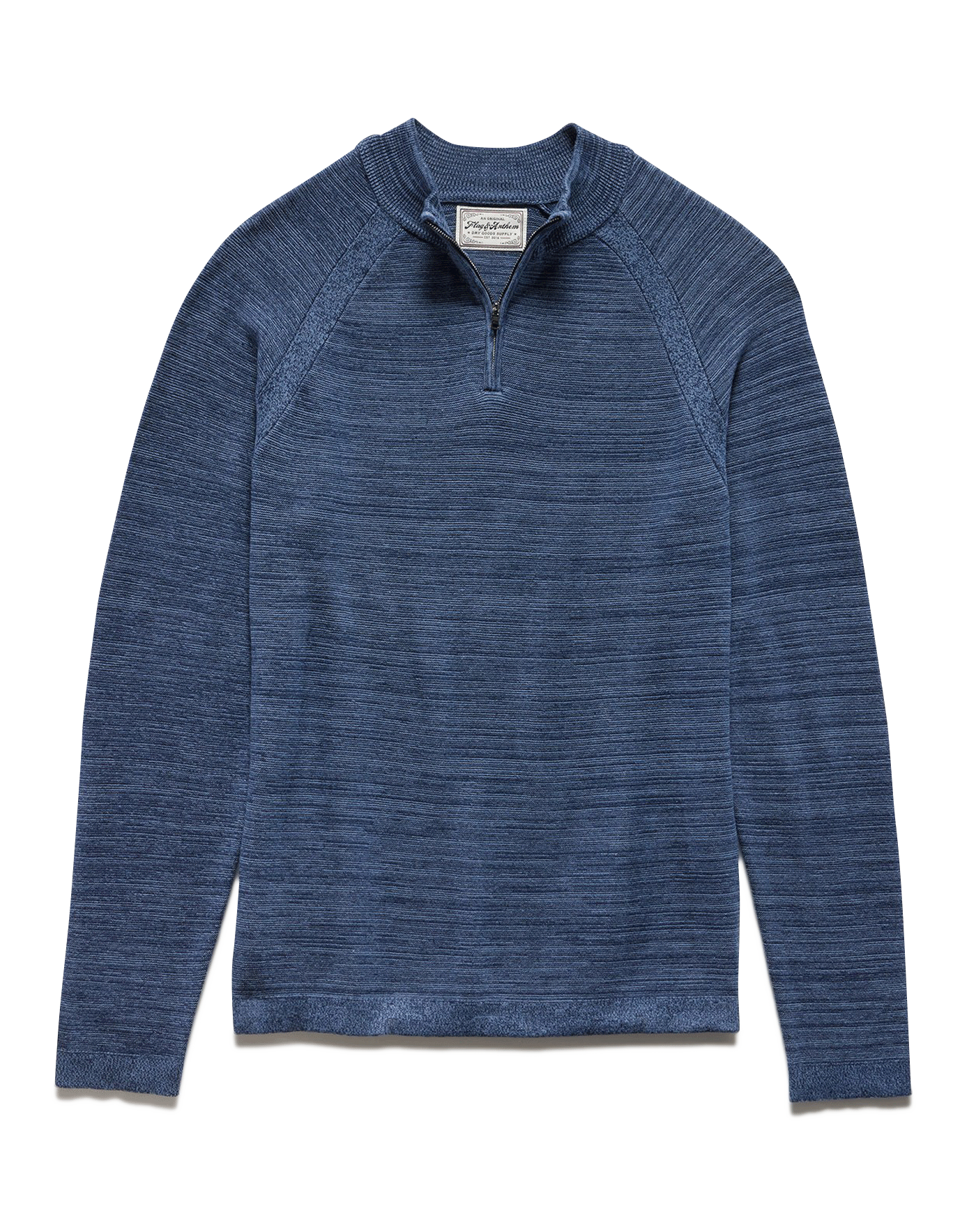 FLOYDALE MARLED RAGLAN 1/4-ZIP SWEATER