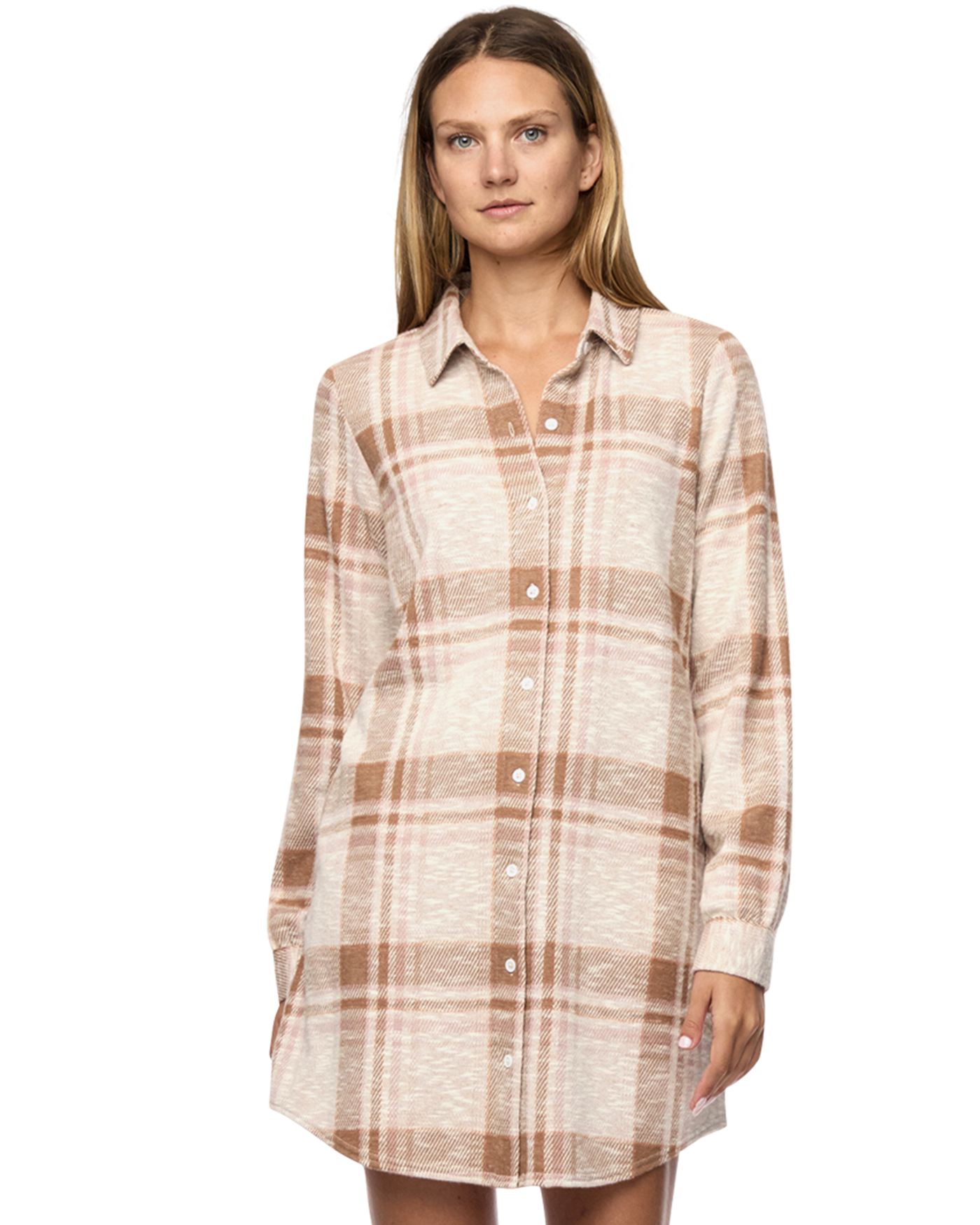 HERO STRETCH FLANNEL MINI DRESS