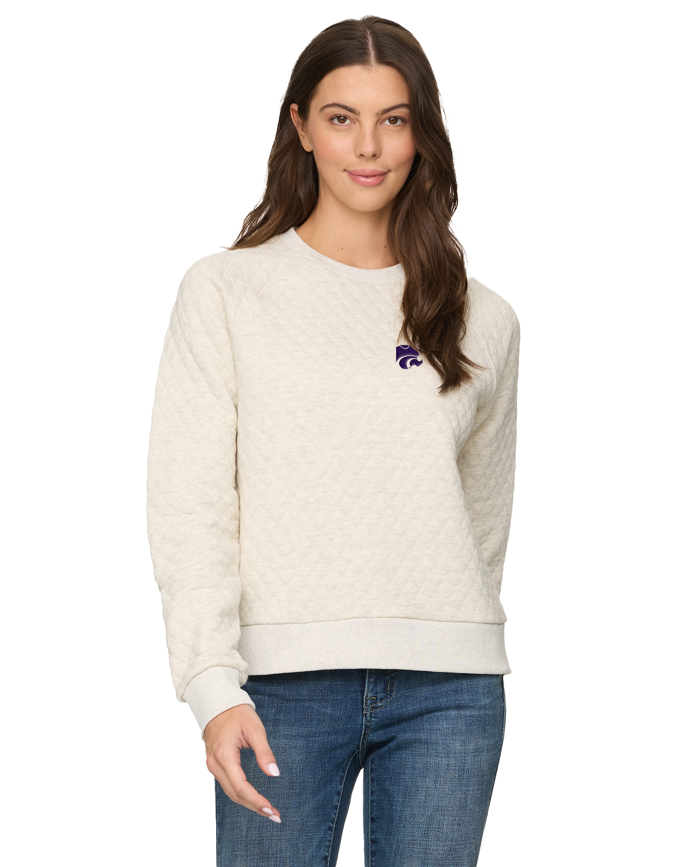 KANSAS STATE WOODLAWN QUILTED CREWNECK