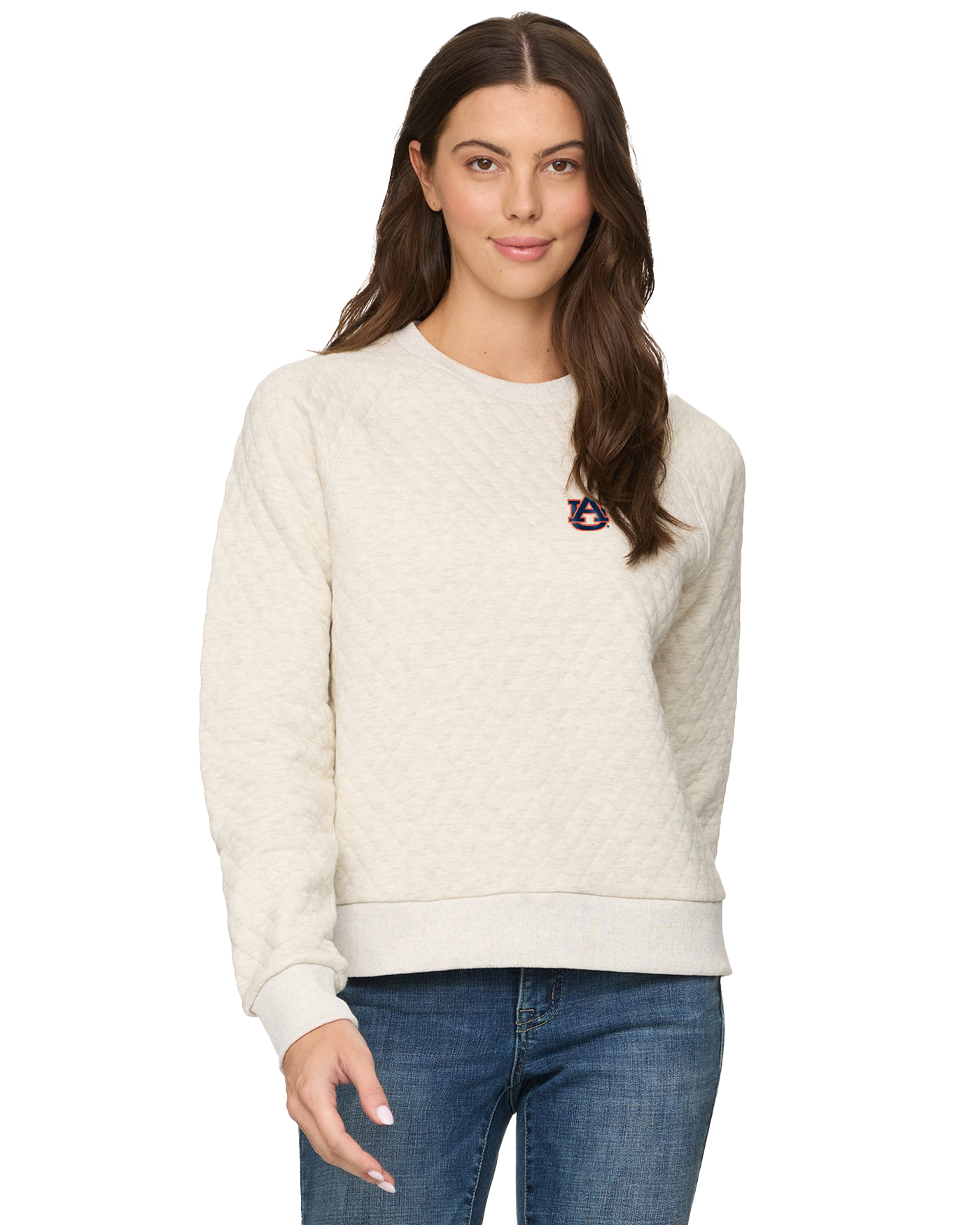 AUBURN WOODLAWN QUILTED CREWNECK