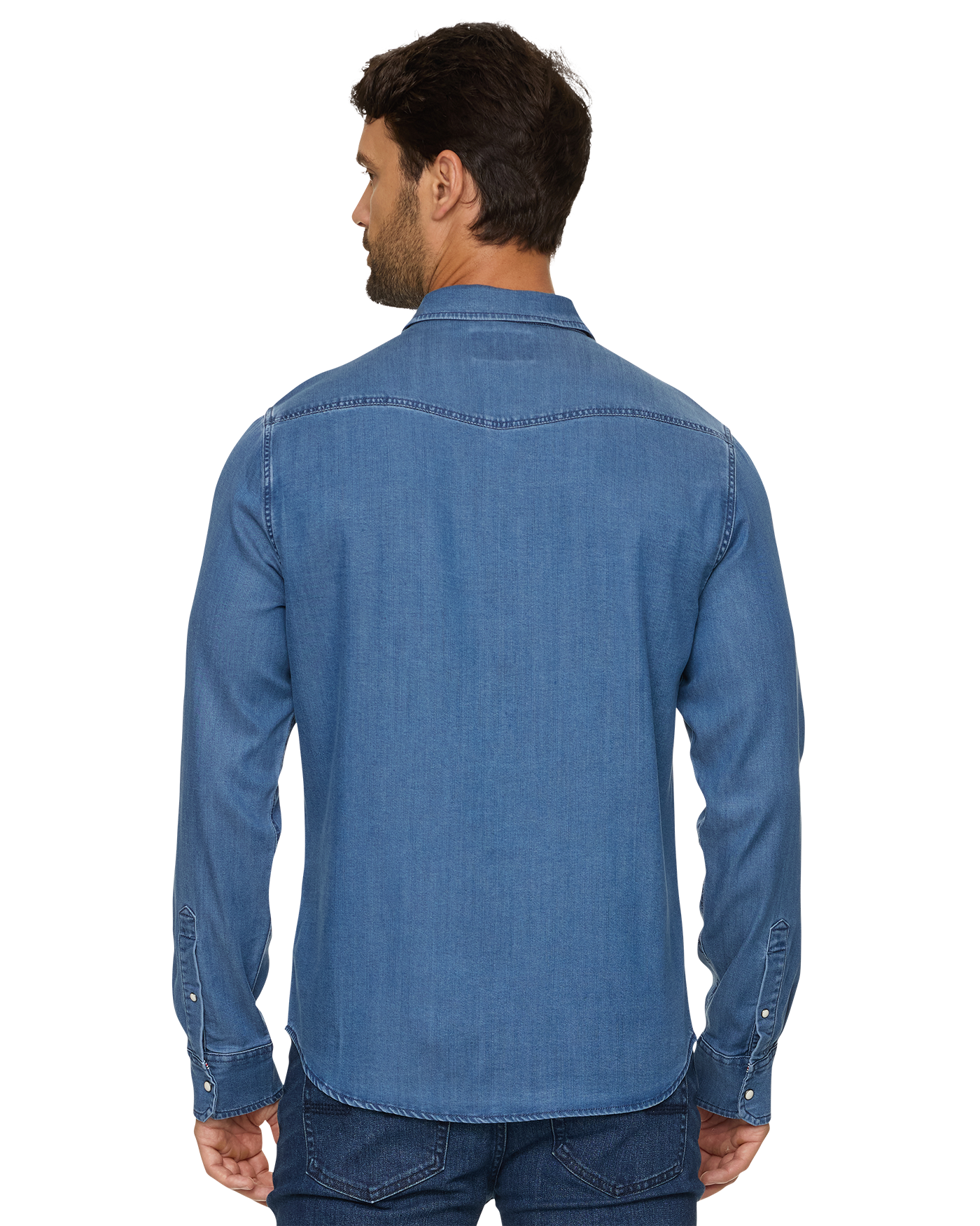 SACRAMENTO STRETCH CHAMBRAY WESTERN SHIRT