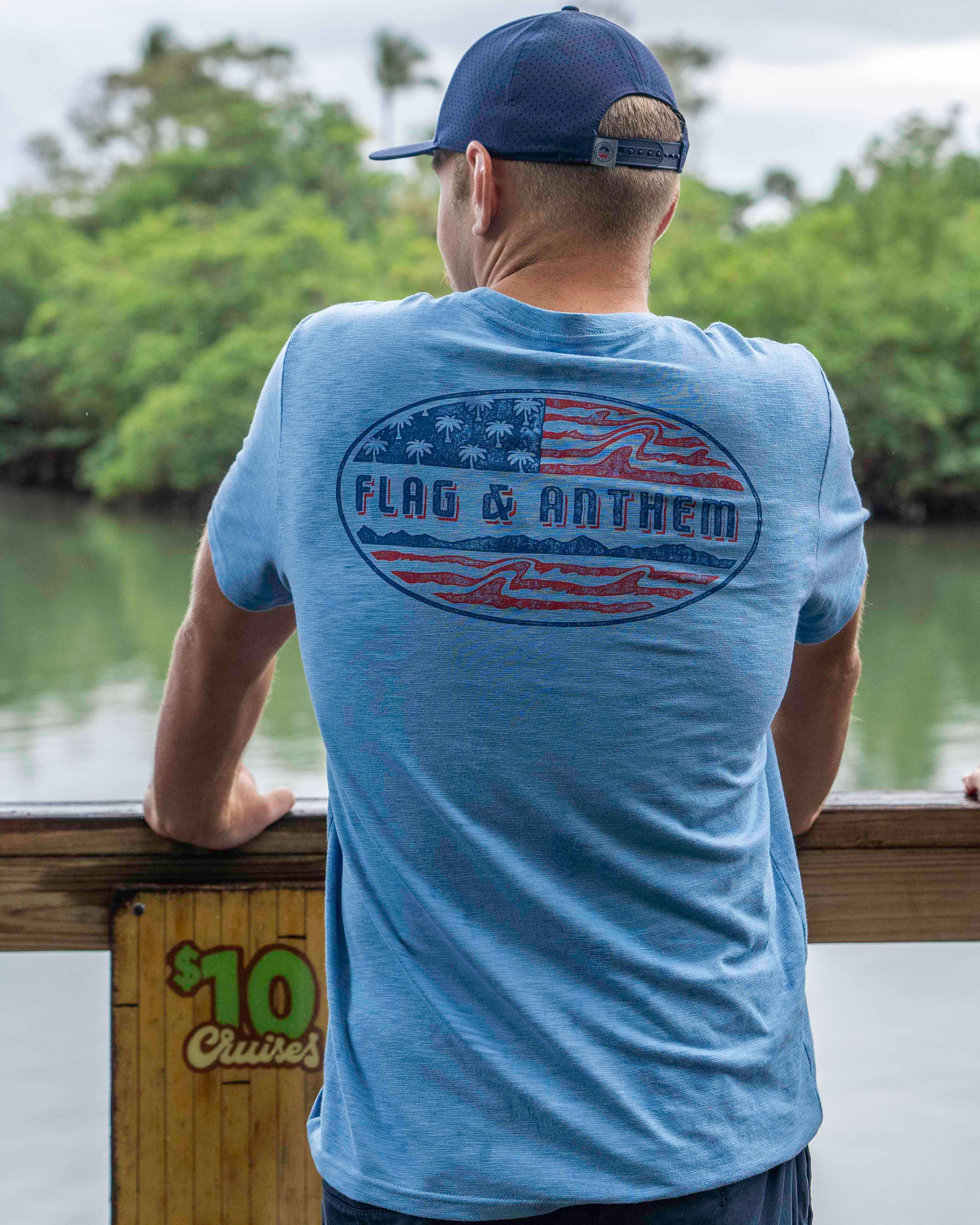 AMERICANA PALM FLAG SLUB TEE