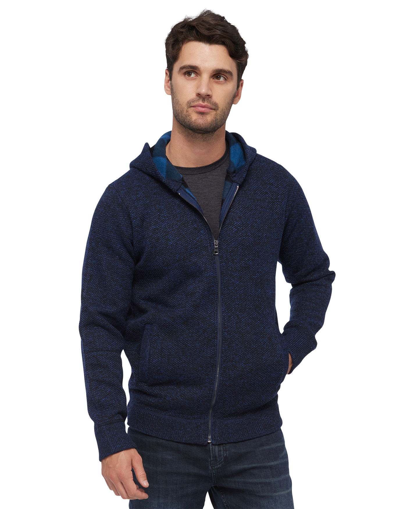 RHINELAND FLEECE-LINED FULL-ZIP HOODED SWEATER