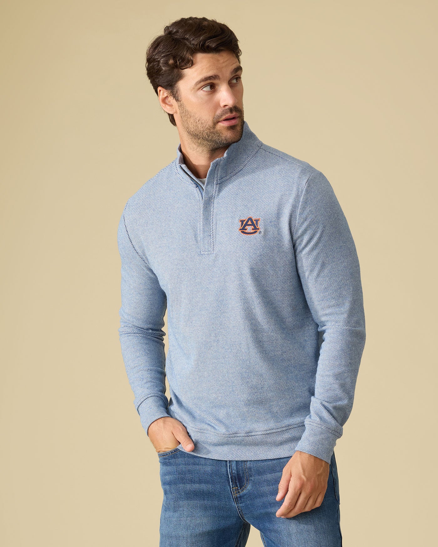 AUBURN HERO STRETCH KNIT 1/4-ZIP