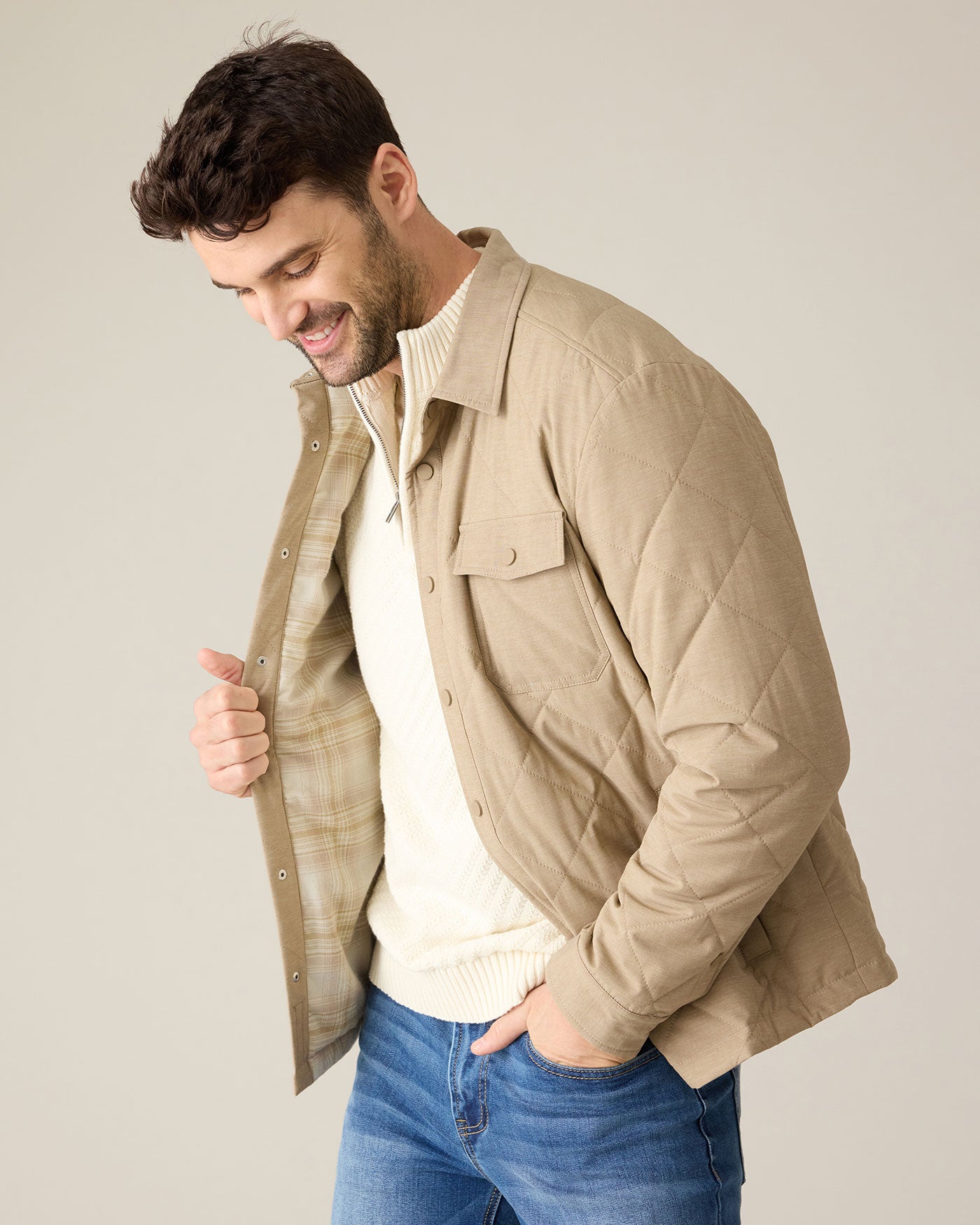 CHAPIN FLANNEL-LINED QUILTED JACKET