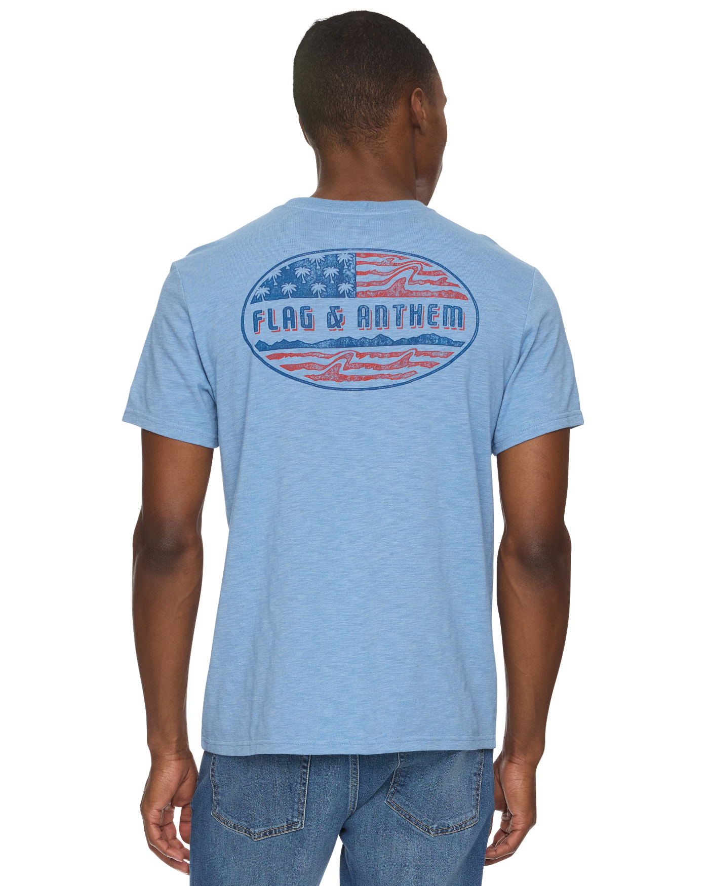 AMERICANA PALM FLAG SLUB TEE