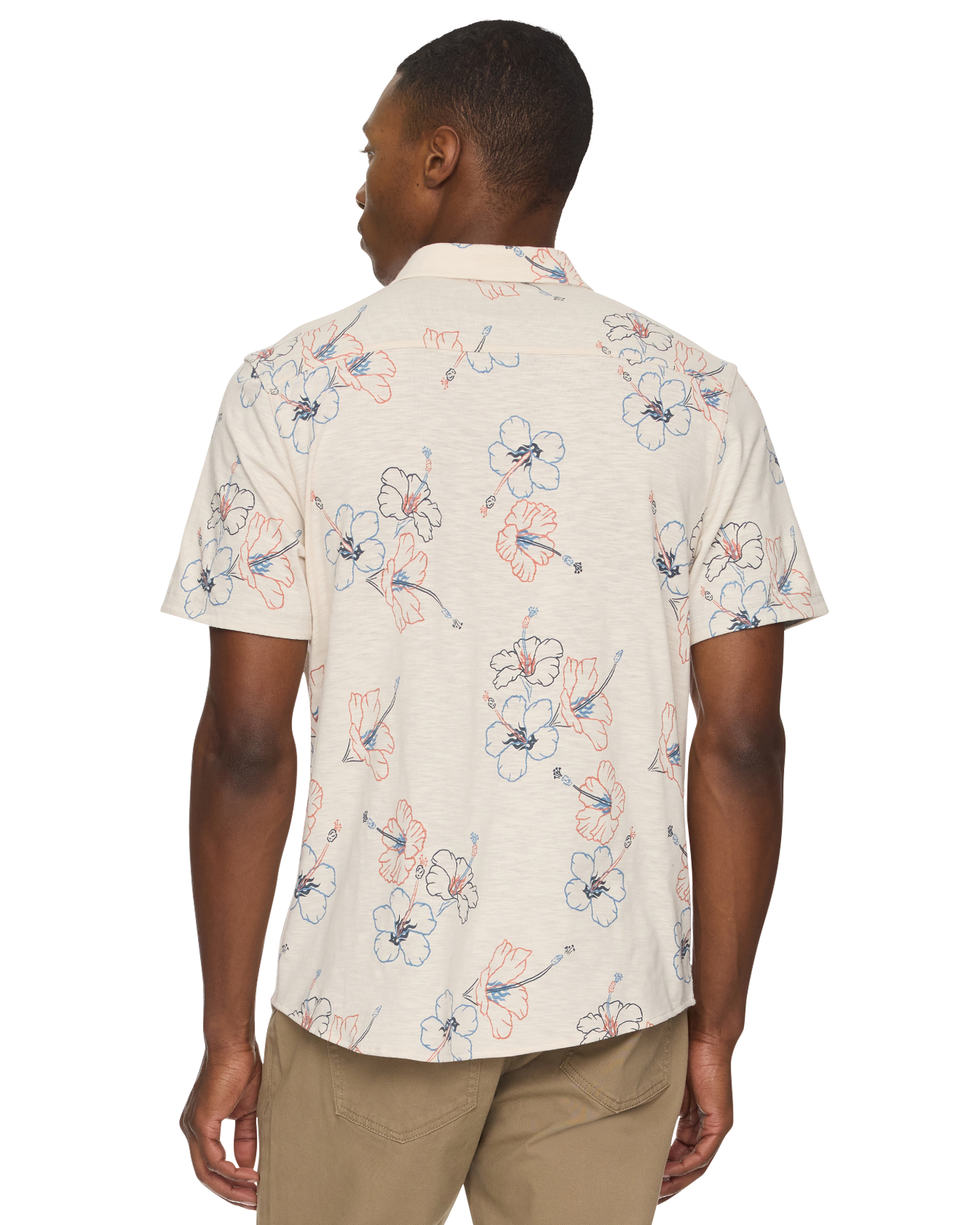 COLLINS HIBISCUS PRINT KNIT SHIRT